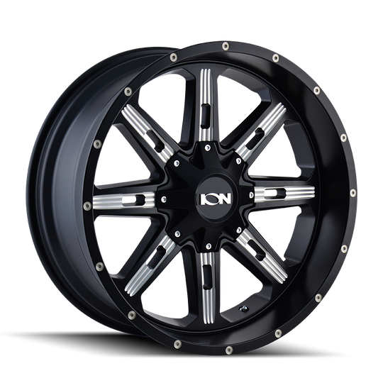 184-2997M - ION Alloy 184 20X9 5X139.7 / 5X150 0mm Satin Black With Milled Spokes - ION Alloy Wheels Canada