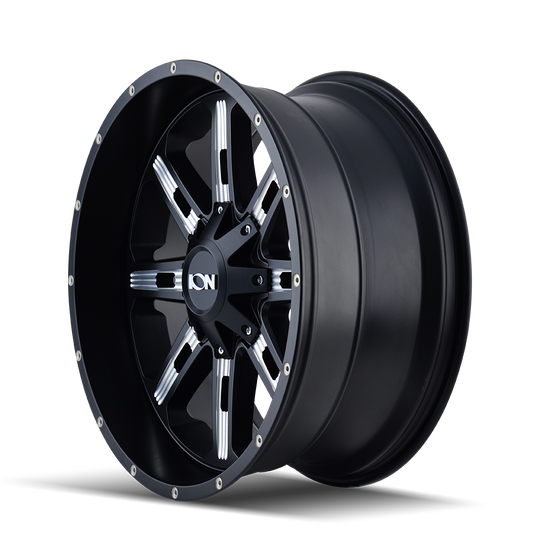 184-2952M - ION Alloy 184 20X9 5X127 / 5X139.7 0mm Satin Black With Milled Spokes - ION Alloy Wheels Canada