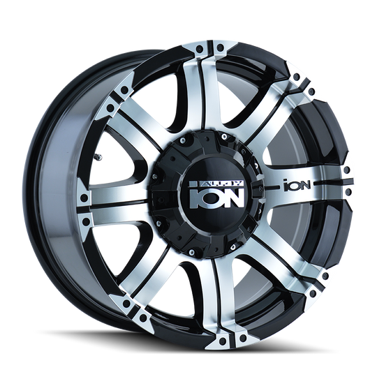 187-8937B - ION Alloy 187 18X9 6X135 / 6X139.7 -12mm Black And Machined - ION Alloy Wheels Canada