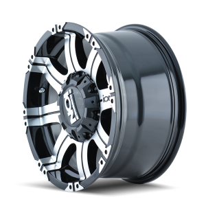 187-7976B - ION Alloy 187 17X9 8X165.1 / 8X170 -12mm Black And Machined - ION Alloy Wheels Canada