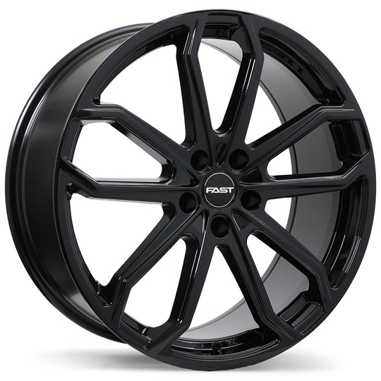 F265-1775-65BN+45C601 - Fast Wheels Impression 17X7.5 5X114.3 45mm Gloss Black - Fast Wheels Wheels Canada