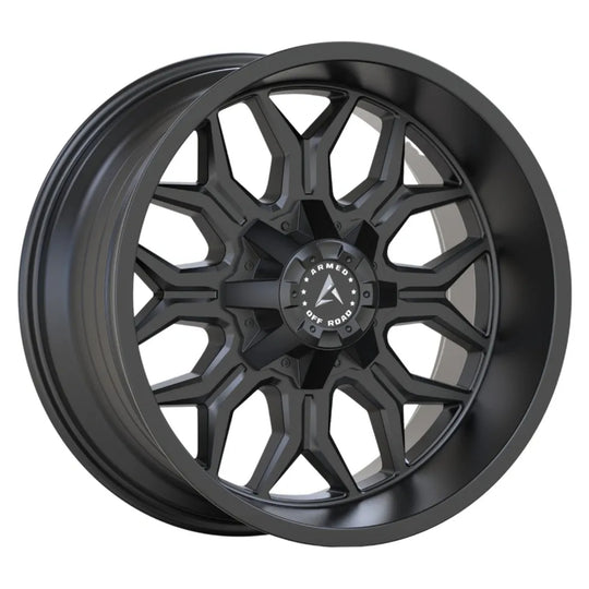A214-2010-35-162 - Armed OffRoad Infantry 20X10 8X165.1 ET -18mm Satin Black Milled - Armed OffRoad Wheels Canada