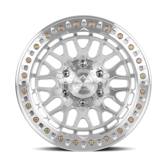 INVADER-7986MC12NF - Lock Offroad Invader Forged Beadlock 17X9 8X165.1 ET -12mm Machined Face Polish - Lock Offroad Wheels Canada