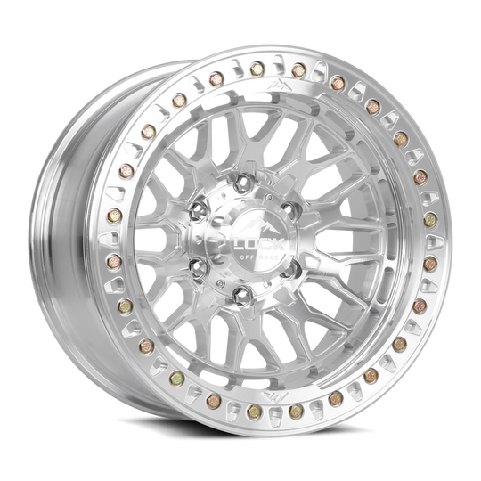 INVADER-7900MC25F - Lock Offroad Invader Forged Beadlock 17X9 BLANK ET 25mm Machined Face Polish - Lock Offroad Wheels Canada