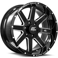 Load image into Gallery viewer, GT12212446135GBML - GT Offroad Invasion 22X12 6X135 ET -44mm Gloss Black Milled - GT Offroad Wheels Canada