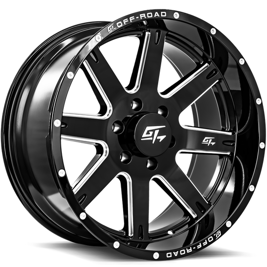 GT118908165180MBM - GT Offroad Invasion 18X9 8X165.1 / 8X180 ET 0mm Matte Black Milled - GT Offroad Wheels Canada