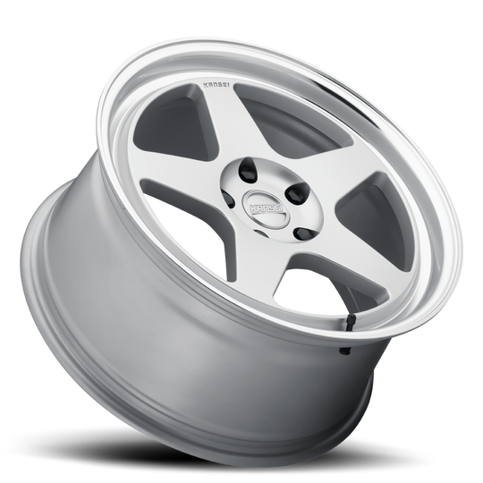 K12H-158010+25 - Kansei KNP K12H 15X8 4X100 25mm Machined Lip Hyper Silver - Kansei Wheels Canada
