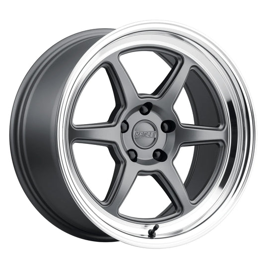 K14G-189018+12 - Kansei Roku K14G 18X9 5X120 12mm Machined Lip Matte Grey - Kansei Wheels Canada