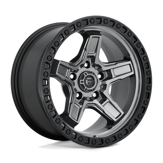 D69817907545 - Fuel Off-Road D698 Kicker 17X9 5X127 -12 mm Matte Gun Metal Black Bead Ring - Fuel Off-Road Wheels Canada