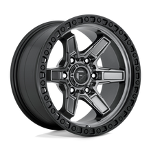 Load image into Gallery viewer, D69817908750 - Fuel Off-Road D698 Kicker 17X9 6X114.3 ET 1mm Matte Gunmetal with Black Bead Ring - Fuel Off-Road Wheels Canada