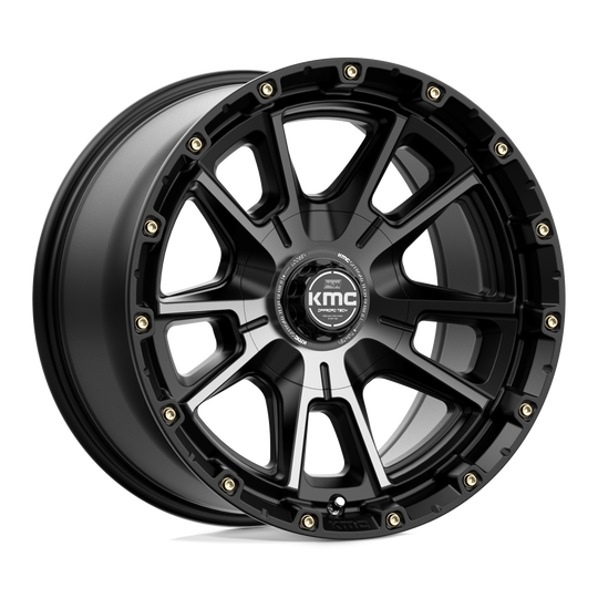 KM10079035412N - KMC KM100 Sync 17X9 5X127 / 5X139.7 -12mm Satin Black With Gray Tint - KMC Wheels Canada