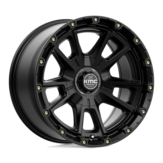 KM10079067712N - KMC KM100 Sync 17X9 6X139.7 / 6X135 -12mm Satin Black - KMC Wheels Canada