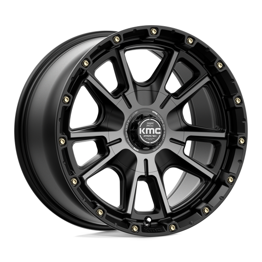 KM10079070418 - KMC KM100 Sync 17X9 6X114.3 / 6X139.7 18mm Satin Black With Gray Tint - KMC Wheels Canada