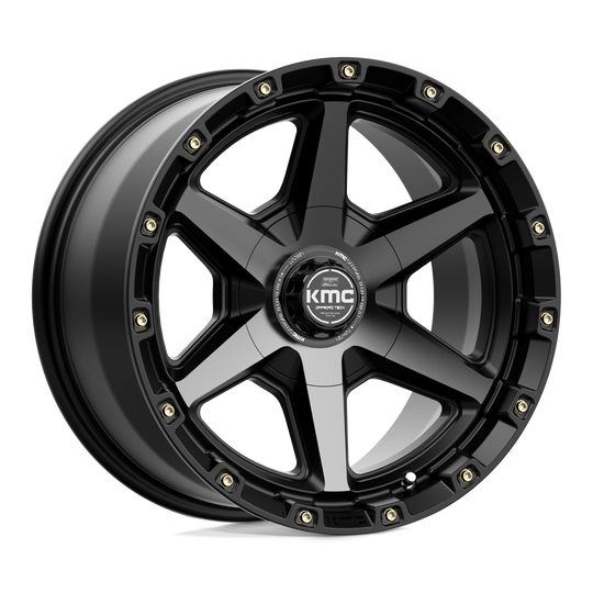 KM10179035400 - KMC KM101 Tempo 17X9 5X139.7 / 5X127 0mm Satin Black With Gray Tint - KMC Wheels Canada