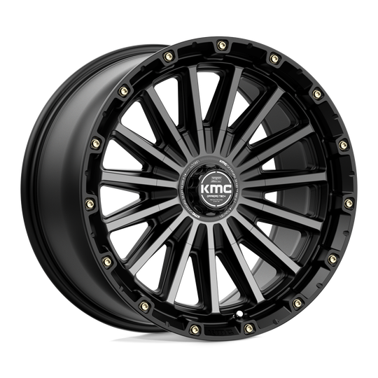 KM10279067418 - KMC KM102 Signal 17X9 6X135 / 6X139.7 18mm Satin Black With Gray Tint - KMC Wheels Canada