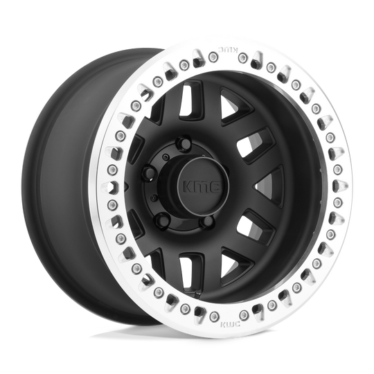 KM22979050738N - KMC KM229 Machete Crawl Beadlock 17X9 5X127 -38 mm Satin Black Machined Bead Ring - KMC Wheels Canada