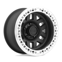 Load image into Gallery viewer, KM2297900L738N - KMC KM229 Machete Crawl Beadlock 17X9 BLANK -38 mm Satin Black Machined Bead Ring - KMC Wheels Canada