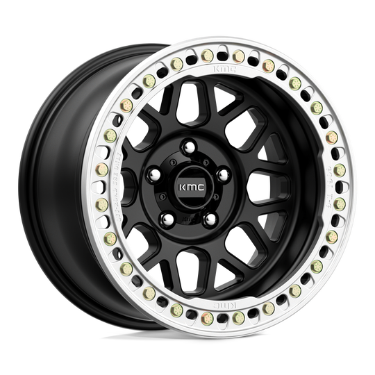 KM2358900L724N - KMC KM235 Grenade Crawl Beadlock 18X9 BLANK -24 mm Satin Black - KMC Wheels Canada