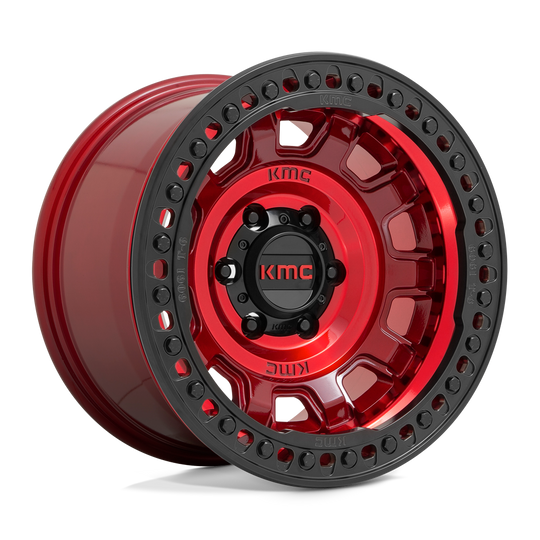 KM23679087938N - KMC KM236 Tank Beadlock 17X9 8X170 -38 mm Candy Red - KMC Wheels Canada