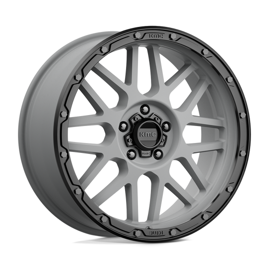 KM53529058418 - KMC KM535 Grenade Off-Road 20X9 5X150  18mm Matte Gray Matte Black Lip - KMC Wheels Canada