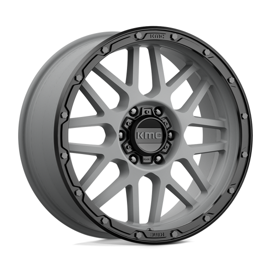 KM53529063418 - KMC KM535 Grenade Off-Road 20X9 6X135  18mm Matte Gray Matte Black Lip - KMC Wheels Canada