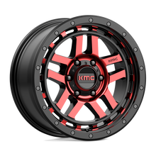 Charger l'image dans la galerie, KM54088568918 - KMC KM540 Recon 18X8.5 6X139.7  18mm Gloss Black Machined With Red Tint - KMC Wheels Canada