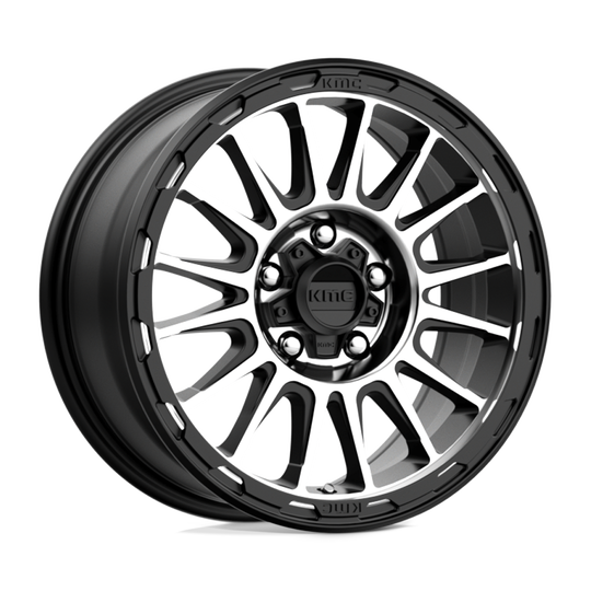 KM54267042530 - KMC KM542 Impact 16X7 5X110  30mm Satin Black Machined - KMC Wheels Canada