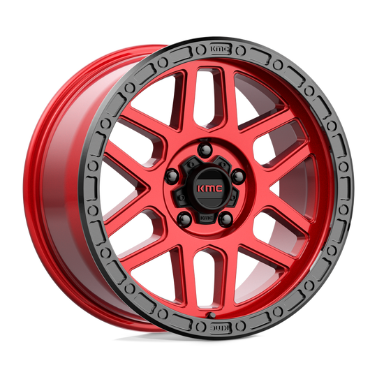 KM54479050918 - KMC KM544 Mesa 17X9 5X127  18mm Candy Red With Black Lip - KMC Wheels Canada