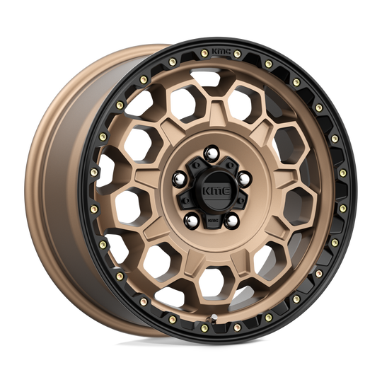 KM54579068612N - KMC KM545 Trek 17X9 6X139.7 -12 mm Matte Bronze With Black Lip - KMC Wheels Canada