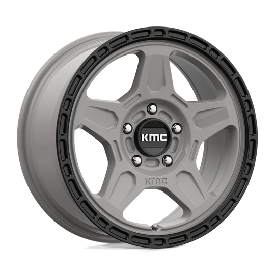 KM72167542430 - KMC KM721 Alpine 16X7.5 5X110  30mm Satin Gray With Black Lip - KMC Wheels Canada