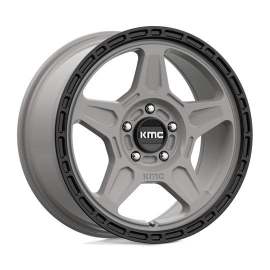 KM72178012438 - KMC KM721 Alpine 17X8 5X114.3  38mm Satin Gray With Black Lip - KMC Wheels Canada