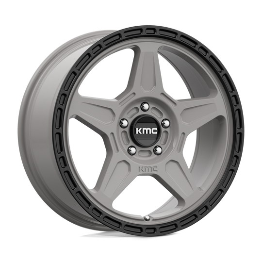 KM72188045438 - KMC KM721 Alpine 18X8 5X108  38mm Satin Gray With Black Lip - KMC Wheels Canada