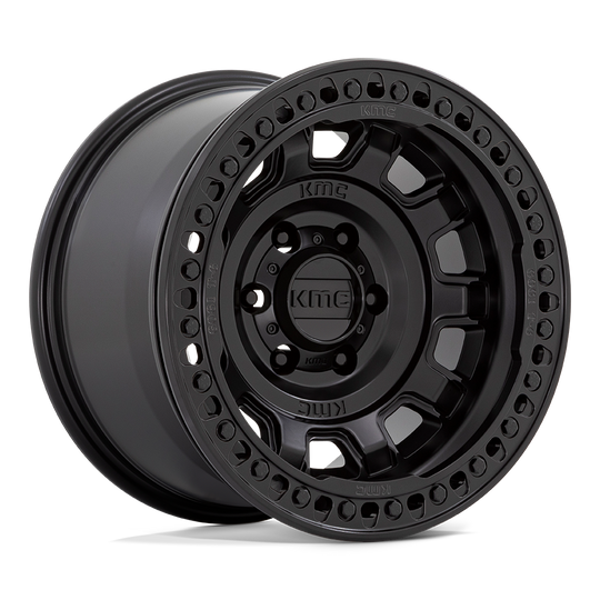 KM23679060715N - KMC KM236 Tank Beadlock 17X9 6X139.7 -15 mm Satin Black - KMC Wheels Canada