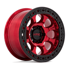Charger l'image dans la galerie, KM237QB17856000 - KMC KM237 Riot Beadlock 17X8.5 6X139.7  0mm Candy Red With Black Ring - KMC Wheels Canada