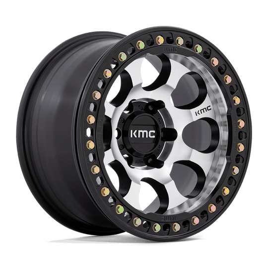 KM237DB17855000 - KMC KM237 Riot Beadlock 17X8.5 5X127  0mm Machined Face Satin Black Windows With Satin Black Ring - KMC Wheels Canada