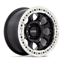 Load image into Gallery viewer, KM237MD17850000 - KMC KM237 Riot Beadlock 17X8.5 BLANK  0mm Satin Black With Machined Ring - KMC Wheels Canada