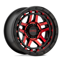 Load image into Gallery viewer, KM54088550900 - KMC KM540 Recon 18X8.5 5X127  0mm Gloss Black Machined With Red Tint - KMC Wheels Canada