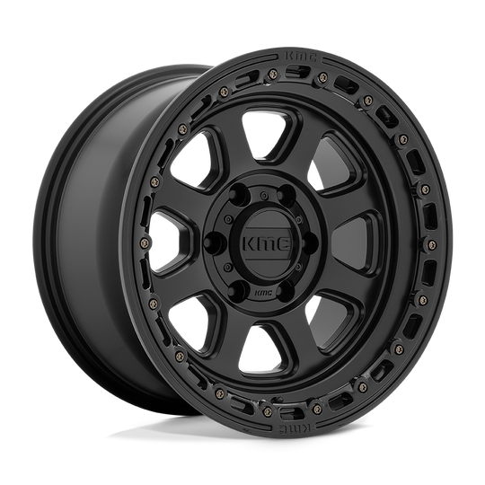 KM54829088718 - KMC KM548 Chase 20X9 8X180  18mm Satin Black With Gloss Black Lip - KMC Wheels Canada