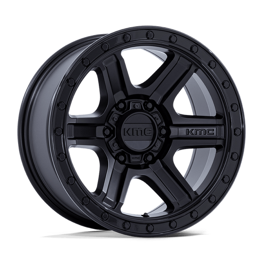 KM551MB18906818 - KMC KM551 Outrun 18X9 6X139.7 18MM Matte Black With Gloss Black Lip - KMC Wheels Canada