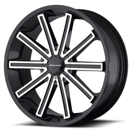 KM68128520315 - KMC KM681 Nerve 20X8.5 5X120 / 5X115 15mm Gloss Black Machined - KMC Wheels Canada