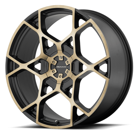KM69528578915 - KMC KM695 Crosshair 20X8.5 6X120 / 6X139.7 15mm Satin Black W/ Machined Face And Tinted Clear - KMC Wheels Canada