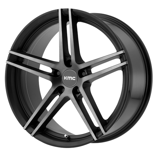 KM70398557535 - KMC KM703 Monophonic 19X8.5 5X112  35mm Satin Black Titanium Black Face - KMC Wheels Canada