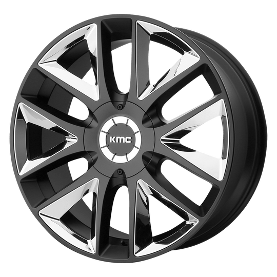 KM71028566738 - KMC KM710 Takedown 20X8.5 6X139.7 / 6X135 38mm Satin Black Chrome Inserts - KMC Wheels Canada