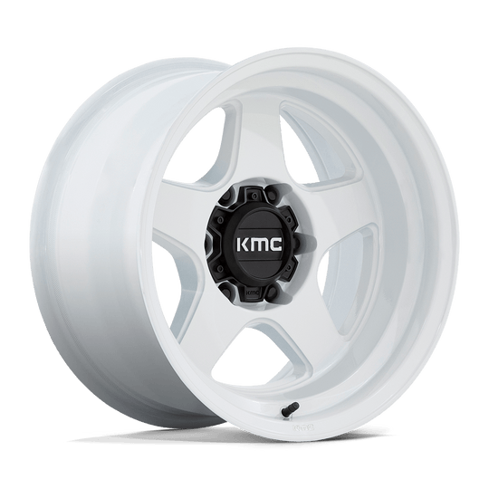 KM728WX17856318 - KMC KM728 Lobo 17X8.5 6X135  18mm Gloss White - KMC Wheels Canada