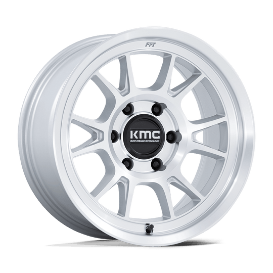 KM729DX17856410N - KMC KM729 Range 17X8.5 6X114.3 -10MM Gloss Silver With Machined Face - KMC Wheels Canada