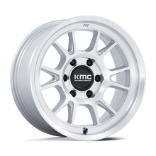 Load image into Gallery viewer, KM729DX17857700 - KMC KM729 Range 17X8.5 6X120 0MM Gloss Silver With Machined Face - KMC Wheels Canada