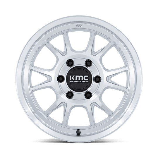 KM729DX17855800 - KMC KM729 Range 17X8.5 5X150 0MM Gloss Silver With Machined Face - KMC Wheels Canada