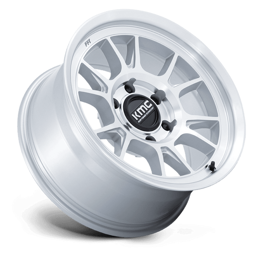 KM729DX17855000 - KMC KM729 Range 17X8.5 5X127 0MM Gloss Silver With Machined Face - KMC Wheels Canada
