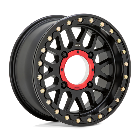 KS23557048710 - KMC KS235 Grenade Beadlock 15X7 4X137  10mm Satin Black - KMC Wheels Canada