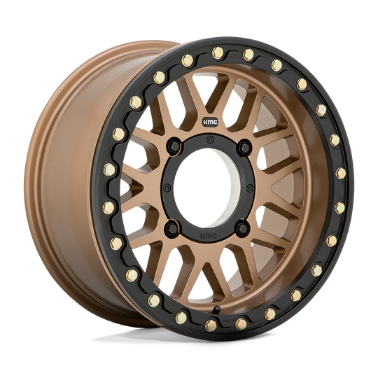 KS23557048610 - KMC KS235 Grenade Beadlock 15X7 4X137  10mm Satin Bronze - KMC Wheels Canada